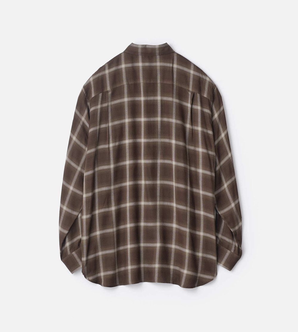 SSSTEIN – LY/VIS CHECK OVERSIZED LS SHIRT (BROWN OMBRE) — EQUIPMENT